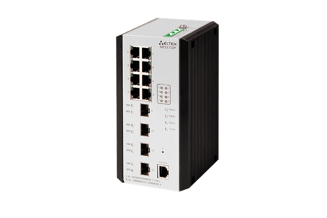 MES3710P | Промышленный коммутатор Eltex 8 портов 1G PoE/PoE+, 2 порта 1G (SFP)