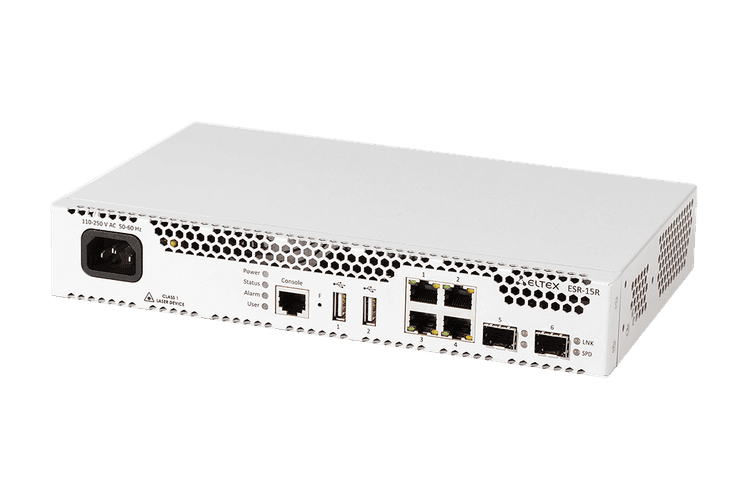 ESR-15R FSTEC | Межсетевой экран Eltex 4 порта 1G, 2 порта 1G SFP, Firewall Perfomance 558,7 Мбит/с, ФСТЭК А4