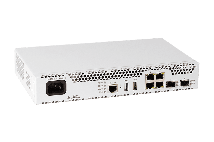 ESR-15R FSTEC | Межсетевой экран Eltex 4 порта 1G, 2 порта 1G SFP, Firewall Perfomance 558,7 Мбит/с, ФСТЭК А4