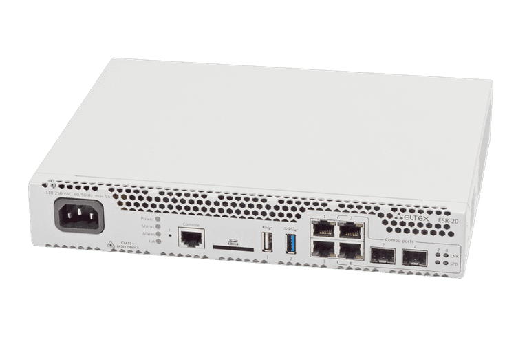 ESR-20 | Маршрутизатор Eltex 2 порта 1G, 2 combo-порта 1G, Firewall Perfomance 1,8 Гбит/с