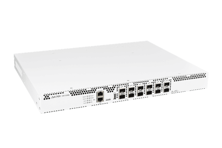 ESR-3200L FSTEC | Межсетевой экран Eltex 8×10G SFP+, 4×10G (SFP+) / 25G (SFP28), Firewall Perfomance 8,4 Гбит/с, ФСТЭК А4