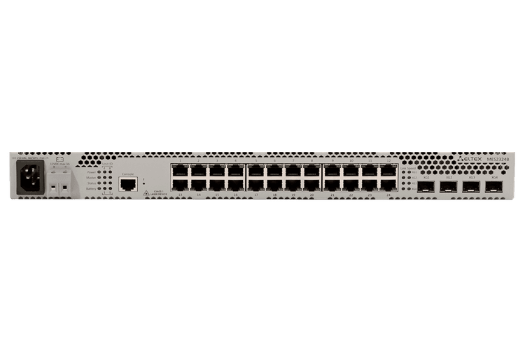 MES2324B | Коммутатор Eltex 24 порта 1G, 4 порта 10G (SFP+), АКБ разъёмы