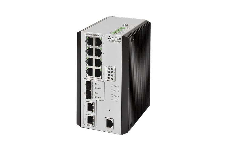 MES3500I-08P | Промышленный коммутатор Eltex 8 портов 1G PoE/PoE+, 2 combo-порта 1G