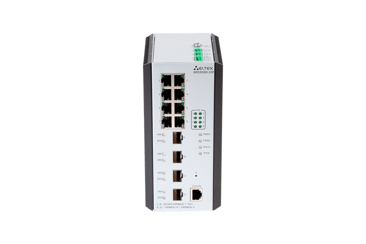 MES3500I-10P | Промышленный коммутатор Eltex 8 портов 1G PoE/PoE+, 4 порта 1G (SFP)