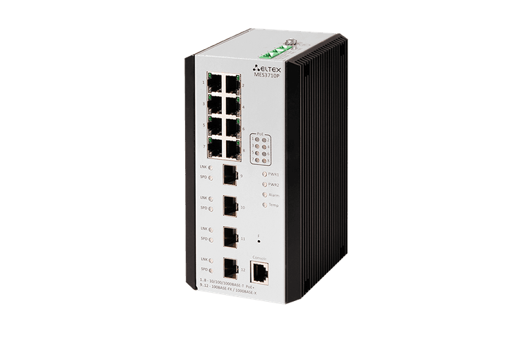 MES3710P | Промышленный коммутатор Eltex 8 портов 1G PoE/PoE+, 2 порта 1G (SFP)