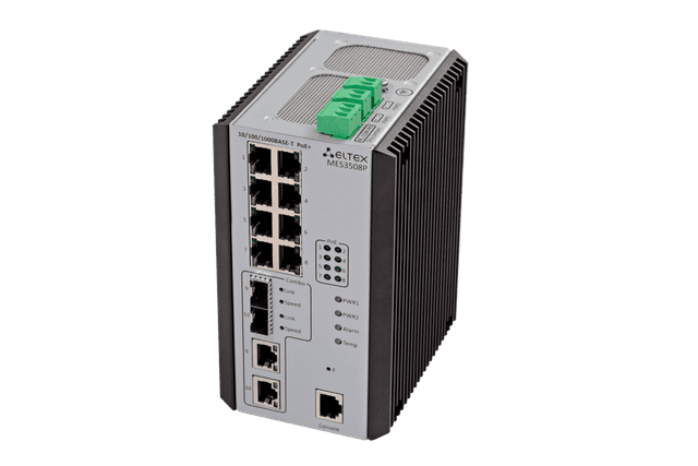 MES3508P | Промышленный коммутатор Eltex 8 портов 1G PoE/PoE+, 2 combo-порта 1G