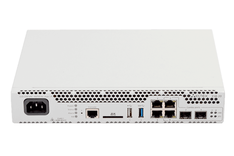 ESR-20 FSTEC | Межсетевой экран Eltex 2 порта 1G, 2 combo-порта 1G, Firewall Perfomance 1,8 Гбит/с, ФСТЭК А4