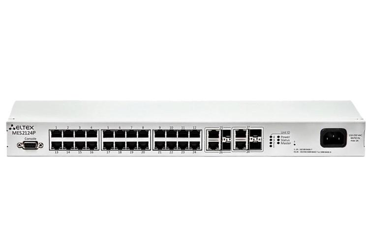 MES2124P | Коммутатор Eltex 24 порта 1G PoE/PoE+, 4 combo-порта 1G