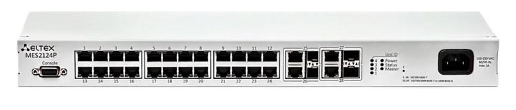 MES2124P | Коммутатор Eltex 24 порта 1G PoE/PoE+, 4 combo-порта 1G