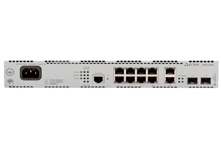 MES2308 | Коммутатор Eltex 10 портов 1G, 2 порта 1G (SFP)
