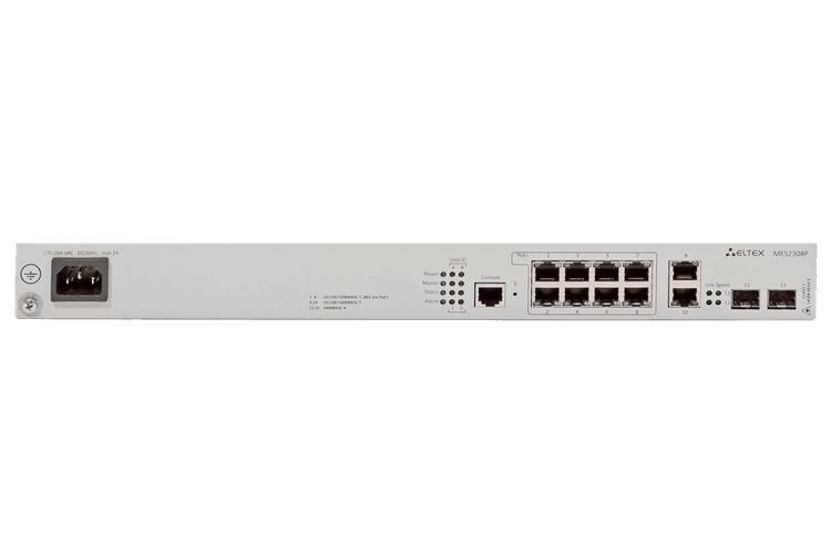MES2308P | Коммутатор Eltex 8 портов 1G PoE/PoE+, 2 порта 1GE, 2 порта 1G (SFP)