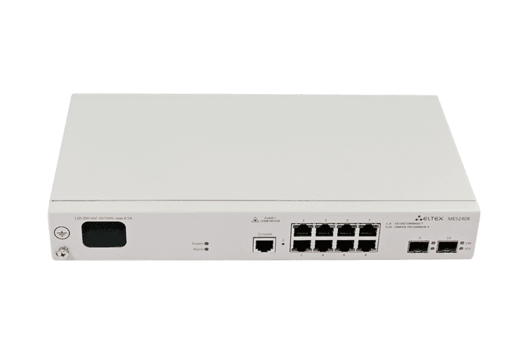 MES2408B | Коммутатор Eltex 8 портов 1G, 2 порта 1G (SFP), АКБ разъёмы