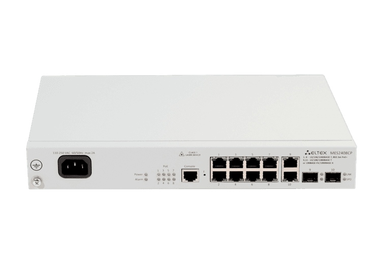 MES2408CP | Коммутатор Eltex 8 портов 1G PoE/PoE+, 2 combo-порта 1G