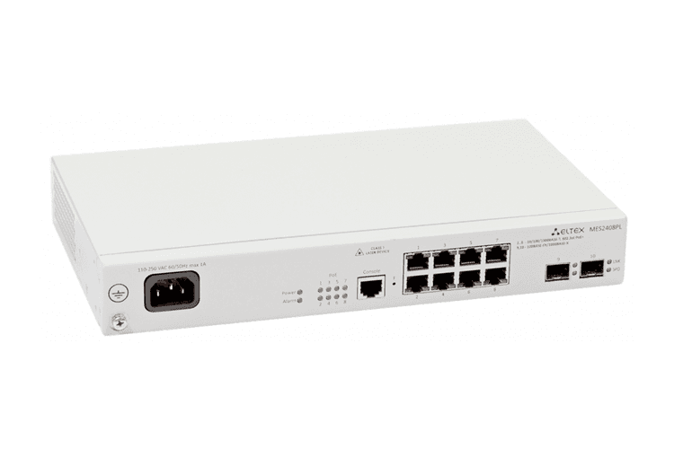 MES2408PL | Коммутатор Eltex 8 портов 1G PoE/PoE+, 2 порта 1G (SFP)