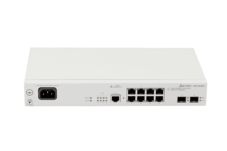 MES2408PL | Коммутатор Eltex 8 портов 1G PoE/PoE+, 2 порта 1G (SFP)