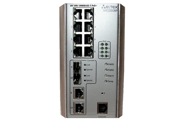 MES3508P | Промышленный коммутатор Eltex 8 портов 1G PoE/PoE+, 2 combo-порта 1G