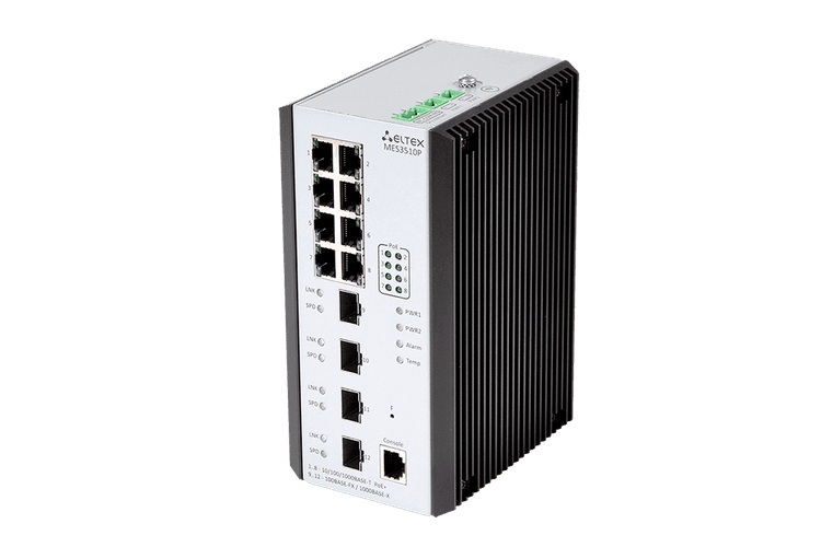 MES3510P | Промышленный коммутатор Eltex 8 портов 1G PoE/PoE+, 4 порта 1G (SFP)