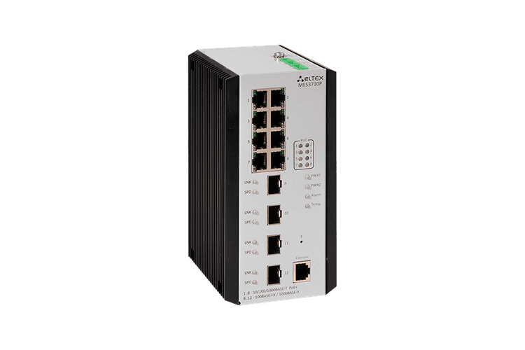 MES3710P | Промышленный коммутатор Eltex 8 портов 1G PoE/PoE+, 2 порта 1G (SFP)