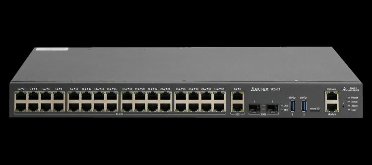SCS-32 | Консольный сервер Eltex 32 порта RS-232 (RJ-45), 2 порта 1G, 2 порта 10G (SFP+)
