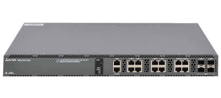 MES2310-12XU | Коммутатор Eltex 12 портов 10G PoE/PoE+/PoE++, 4 порта 25G (SFP28)